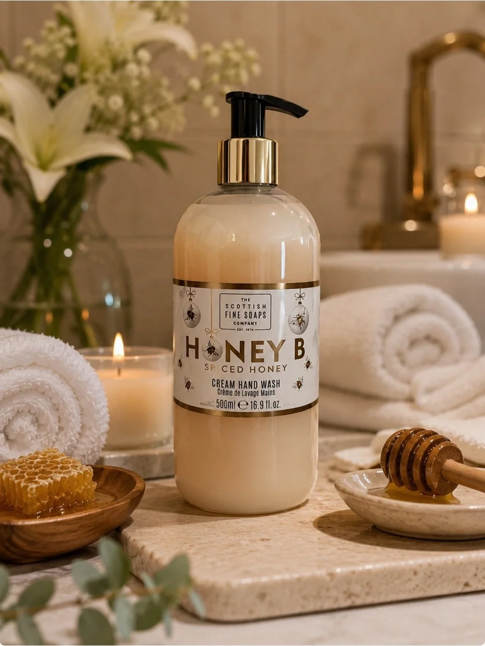 Scottish Fine Soaps Honey B Spiced Honey Hand Wash l16.9 oz Cream Hand Soap